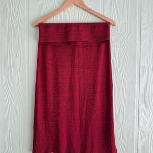 Free People Rich Burgundy Pencil Skirt